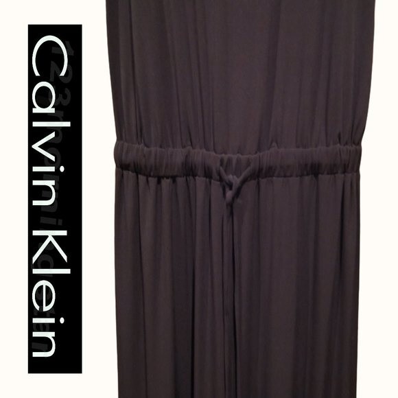 Calvin Klein NEW Old Money Lace-Up Gold-Grommets Drawstring Jumpsuit - Picture 6 of 11